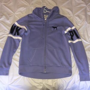 PINK Purple Zip Up Hoodie